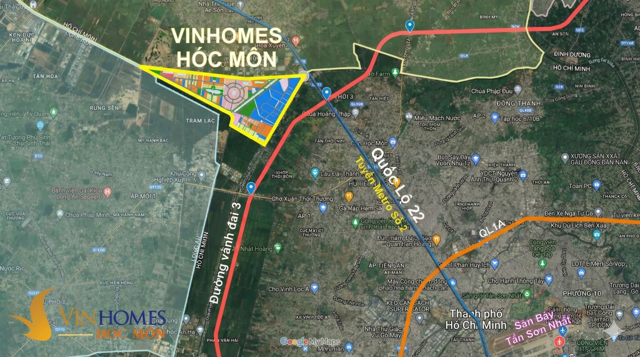 Vinhomes hóc môn maps